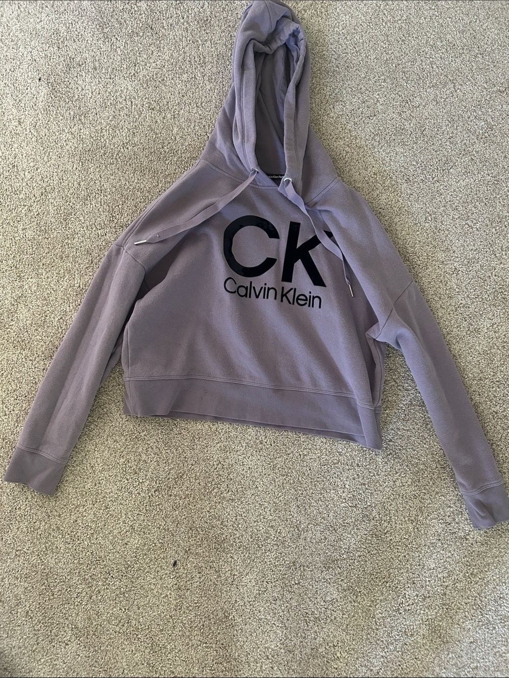 Calvin Klein Dusty Lavender Logo Hoodie with Black Print